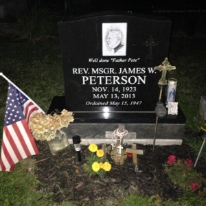 Msgr Peterson's grave